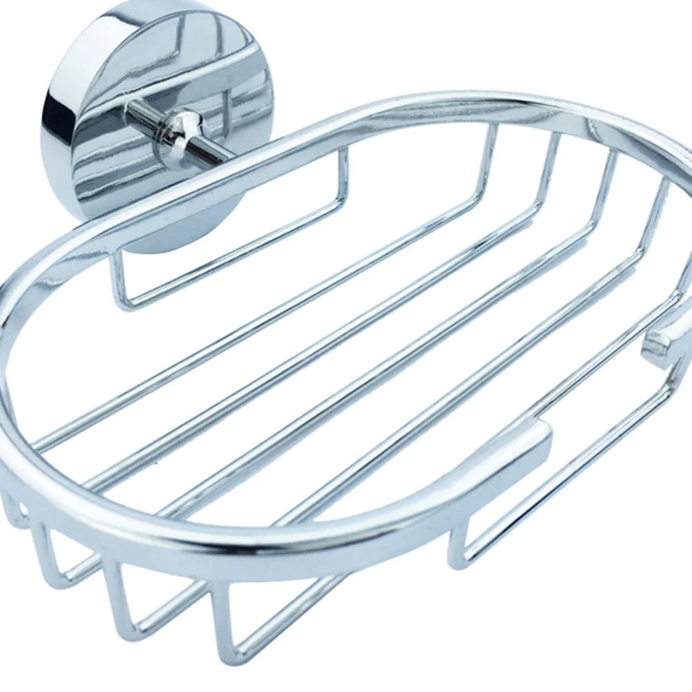 

Silver Round Stainless Steel Soap Drainer Wall Mounted Bathroom Accessory and Practical Soap Draining Dish