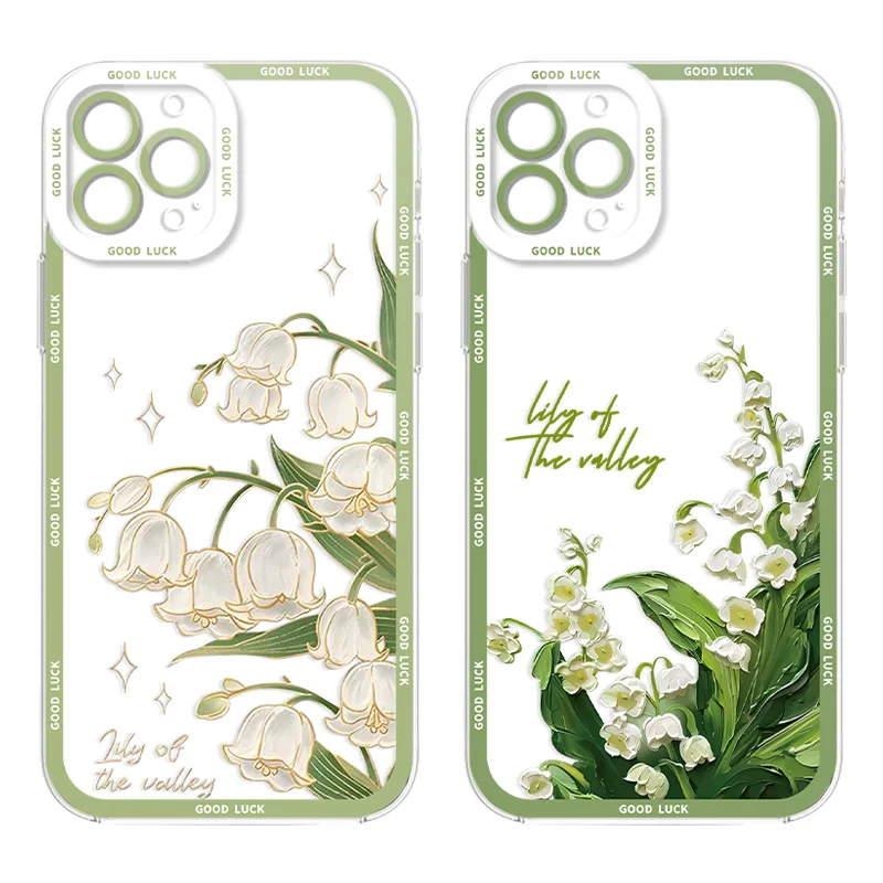 Lily Of The Valley Silicone Case for iPhone 16 E 15 14 11 Pro Max 13 12 Mini XS Max XS X 8 7 Plus Shockproof Washable Soft Cover view 6