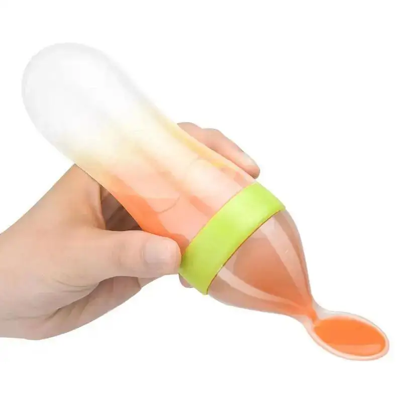 Baby Squeeze Feeding Spoon Photography Accessories Silicone Spoon Feeder Silicone Spoon Squeeze Fruit and Vegetable Puree