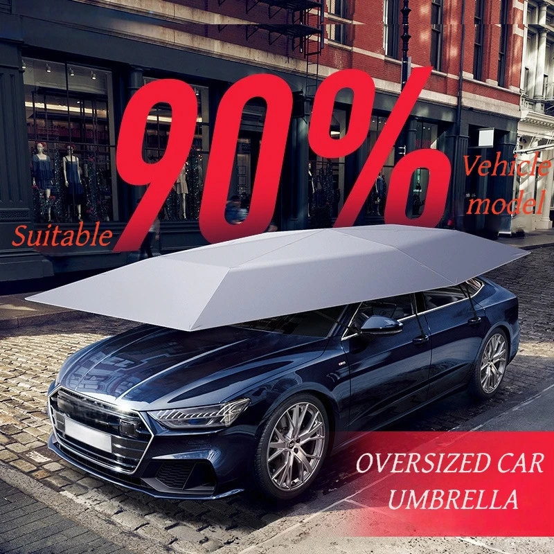 

Fully Automatic Car Sunshade Umbrella, 4.2/4.8/5.2m Multifunctional Remote Control Portable Outdoor Canopy