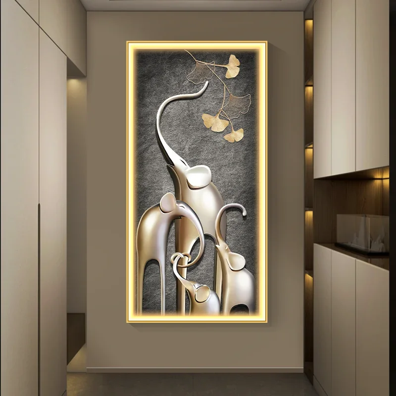 

Elephant LED Mural Light - Entryway/Corridor Hanging Art Decor | Interior Wall Lamp LED Night Lighting Home Decorative Wall Art
