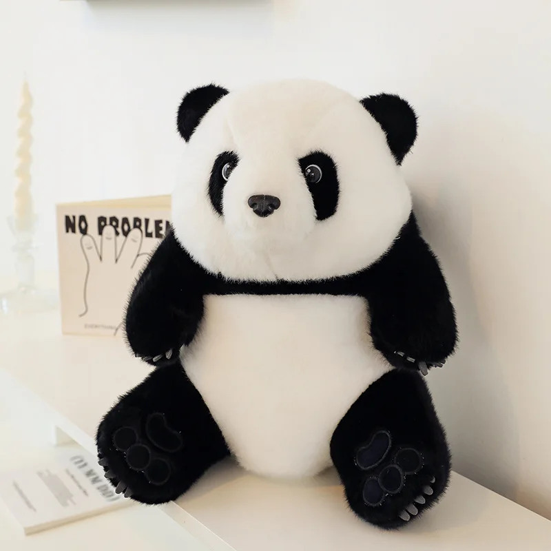 Real Life Lovely Giant Panda Plush Toy Simulated Precious Animals Pandas Doll Soft Pillow Toys for Children Kids Birthday Gifts