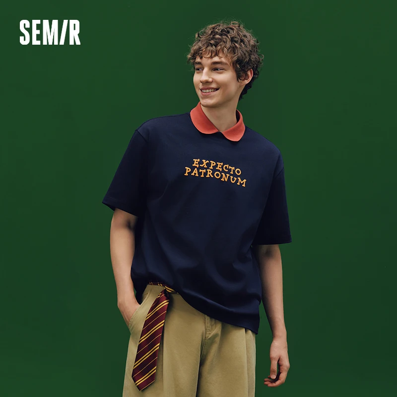 

Semir Harry Potter IP футболка с короткими рукавами, мужская одежда для пар с принтом, летняя одежда из чистого хлопка, новый стиль 2025 г.