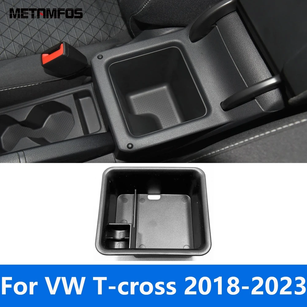 For VW Volkswagen T-cross Tcross 2018-2022 2023 Center Console Armrest Storage Box Tray Pallet Organizer Case Container Locker