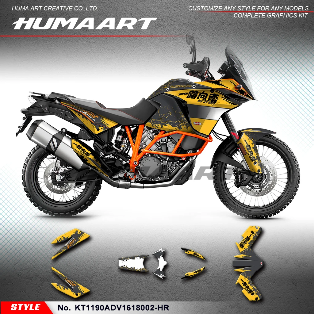 HUMAART Custom Motorbike Graphics PVC Sticker Vinyl Wrap Kit for KTM 1090 ADV 1190 Adventure 2016 2017 2018