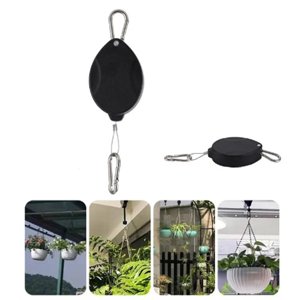 For Garden Baskets Pots And Birds Feeder 2PCS Plant Pulleys For Hanging Plants Auto Raise And Pull Down Adjustable Hook