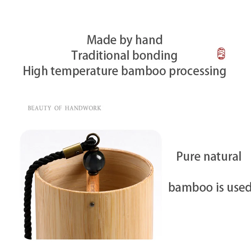 Hluru Windbell Bamboo Wind Chime 8 Tone Rods Windchimes Zen Meditation Craft Home Garden Patio Hanging Ornaments C G Am Dm Chord