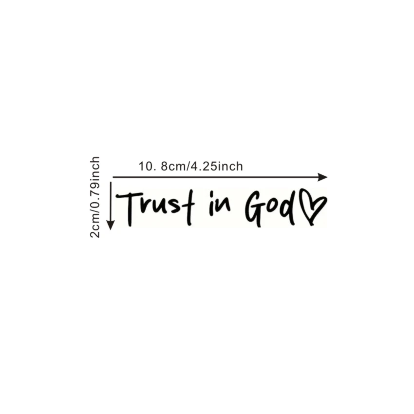 ملصق فينيل على شكل قلب من Trust in god - لمسة نهائية لامعة منحوتة يدويًا، ذاتية اللصق وقابلة للإزالة للسيارات وأجهزة الكمبيوتر المحمولة SV657 #2