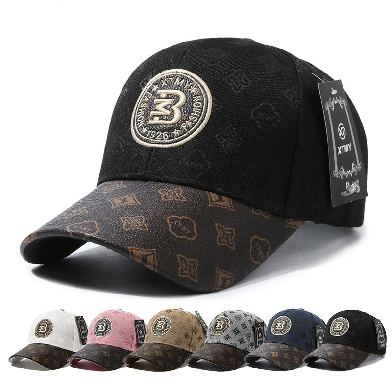 

Casual embroidery visor street Korean version student cap long edge hard top big head circumference baseball cap