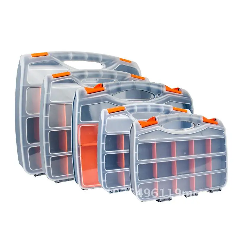 Portable Multi-use Plastic Storage Box Electronic Component Flip-top Tool Parts Box Hardware Accessories Screw Organizer