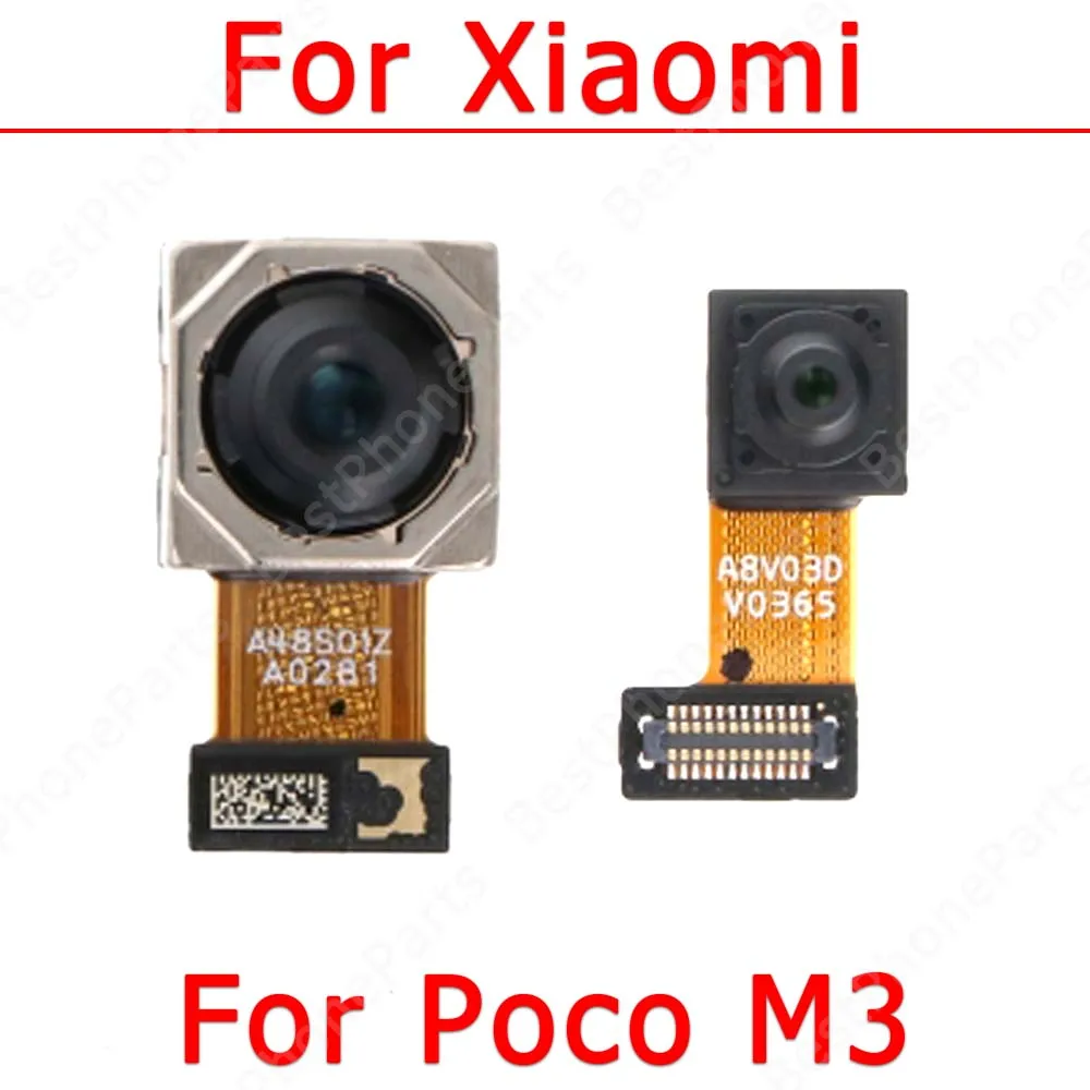 Front Back Camera For Xiaomi Mi Poco M3 Frontal Backside Small Replacement Repair Rear Selfie Camera Module Spare Parts