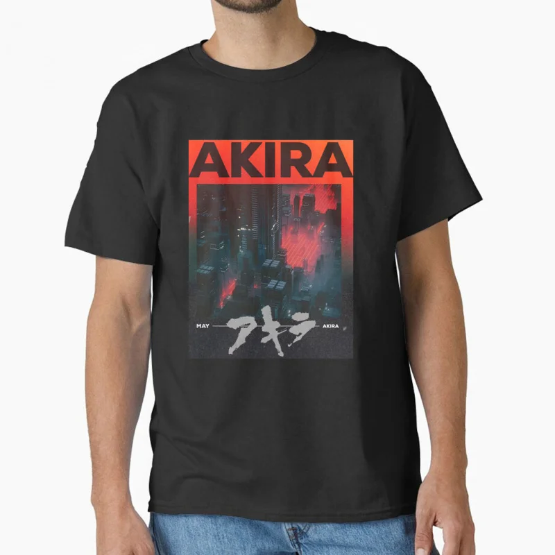 

80s Retro Manga Akira #0807 cyberpunk city explosion cyber mecha tokyo motor Otomo Katsuhiro Anime Gift T-shirt large size tops