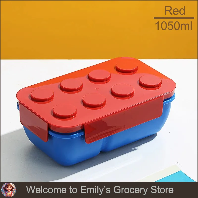 1050/1300ml Lunch Box Portable Building Block Bento Box Fruit Salad Tableware Food Container Children Student Picnic Kit Kitchen