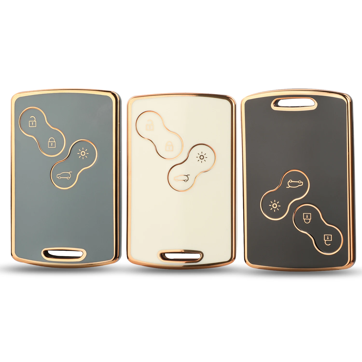 

jingyuqin New Arrival TPU Car Key Shell Case Fob For Renault Megane Scenic Laguna Koleos Clio 4Buttons Part