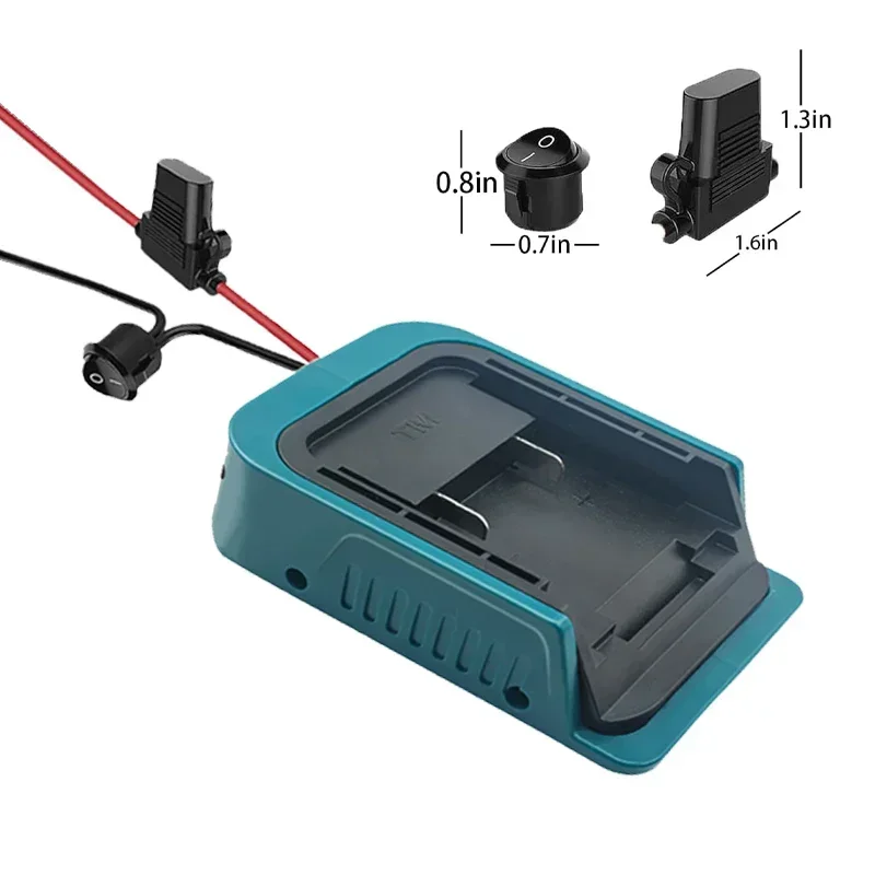 Power Wheels Adaptor for Makita 40V Li-ion Battery Power Mount Connector DIY Adapter Dock Holder for Power Tool 14AWG