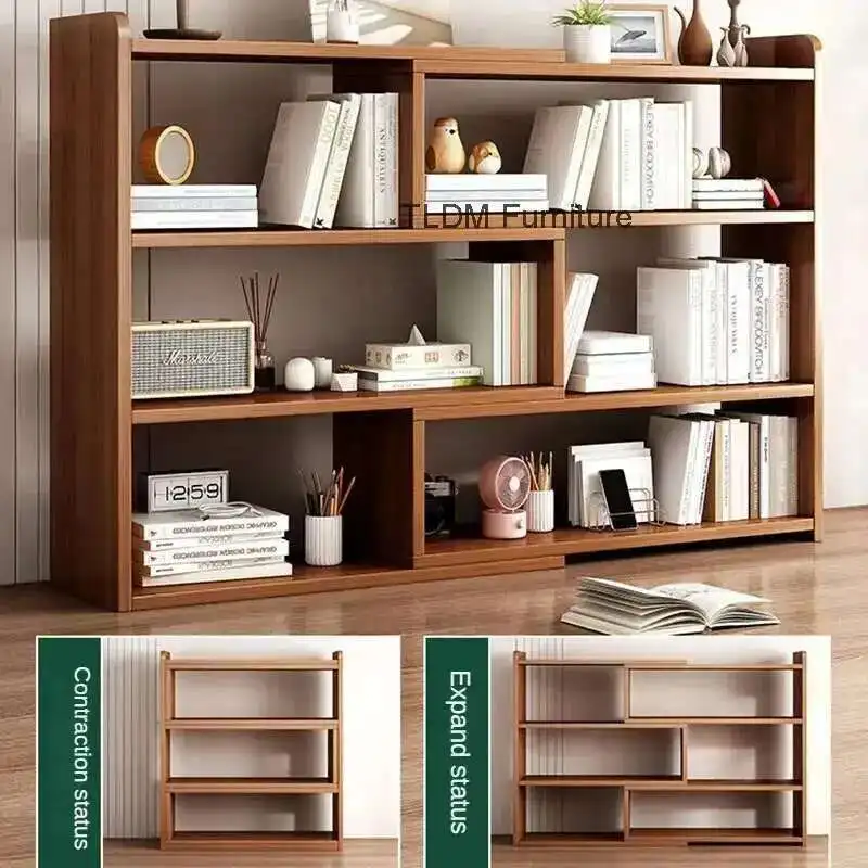 

Modern Wood-based Board Book Shelf for Gaming Room Retractable Multifunctional Bookcase Simple Creative Design Bookcase for Home