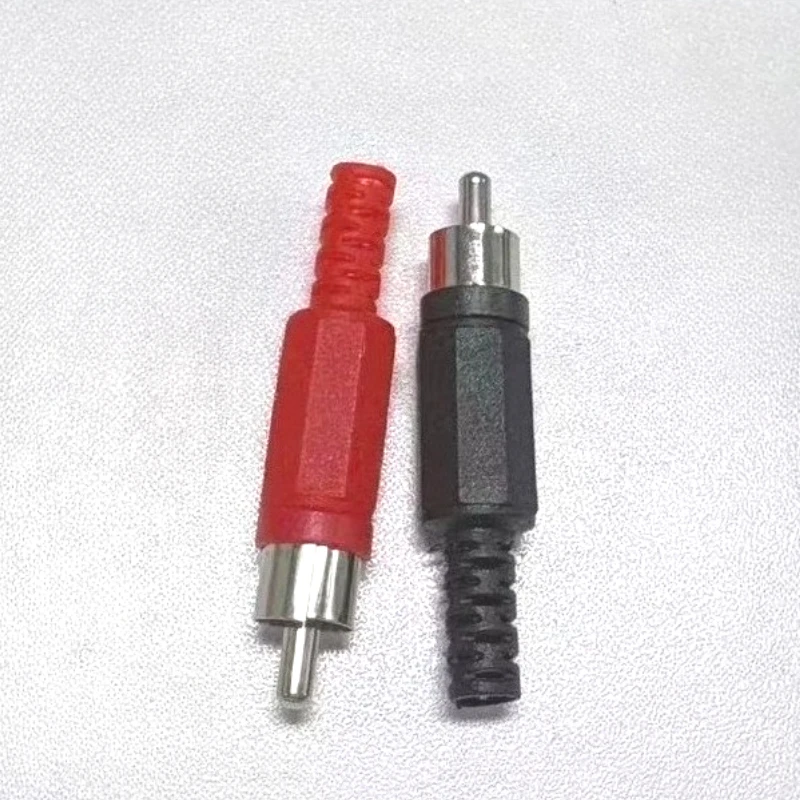 5pcs RCA Connector Welding type Male AV Plug for PC Audio Vedio Red Black for Max.OD5mm Cable DlY Parts