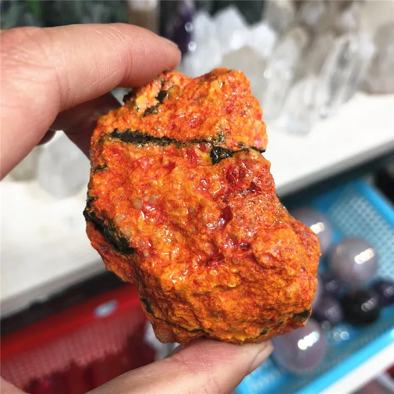 Wholesale Raw Precious Gemstone Natural Realgar Stone Arsenic Sulphide Ore Crystal MineralFeng Shui Mineral Crystal For Sale