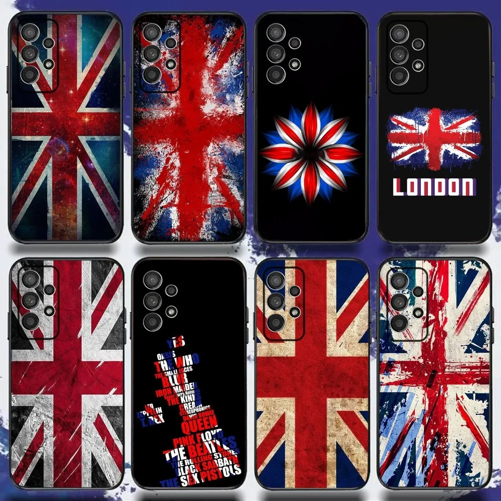 Union Jack British England Flag Phone Case For Samsung S24,S21,S22,S23,S30,Ultra,S20,Plus,Fe,Lite,Note,10,9,5G Black Soft Cover