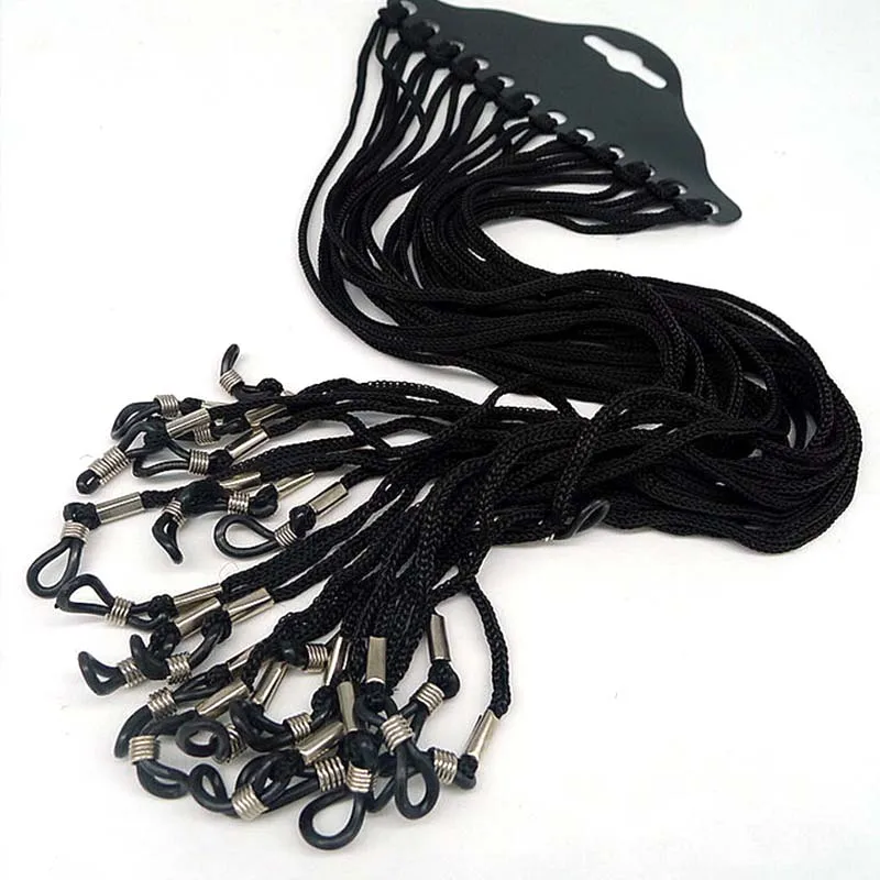 12pcs/set Black Nylon Cord Eyeglass Holder Sunglass Eyewear Glasses Neck String Strap