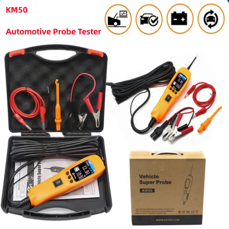 KM50 Automotive Probe Tester Multi functional Circuit Tester Color Screen Digital Display Test Pen