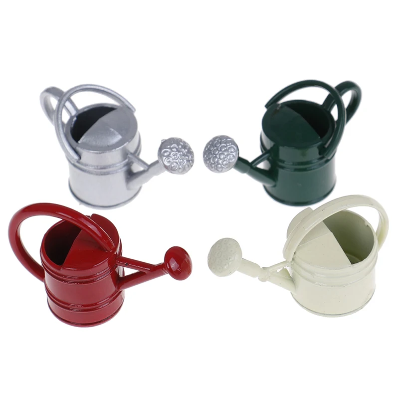 1Pc 1:12 Dollhouse miniature metal watering can model dollhouse accessories