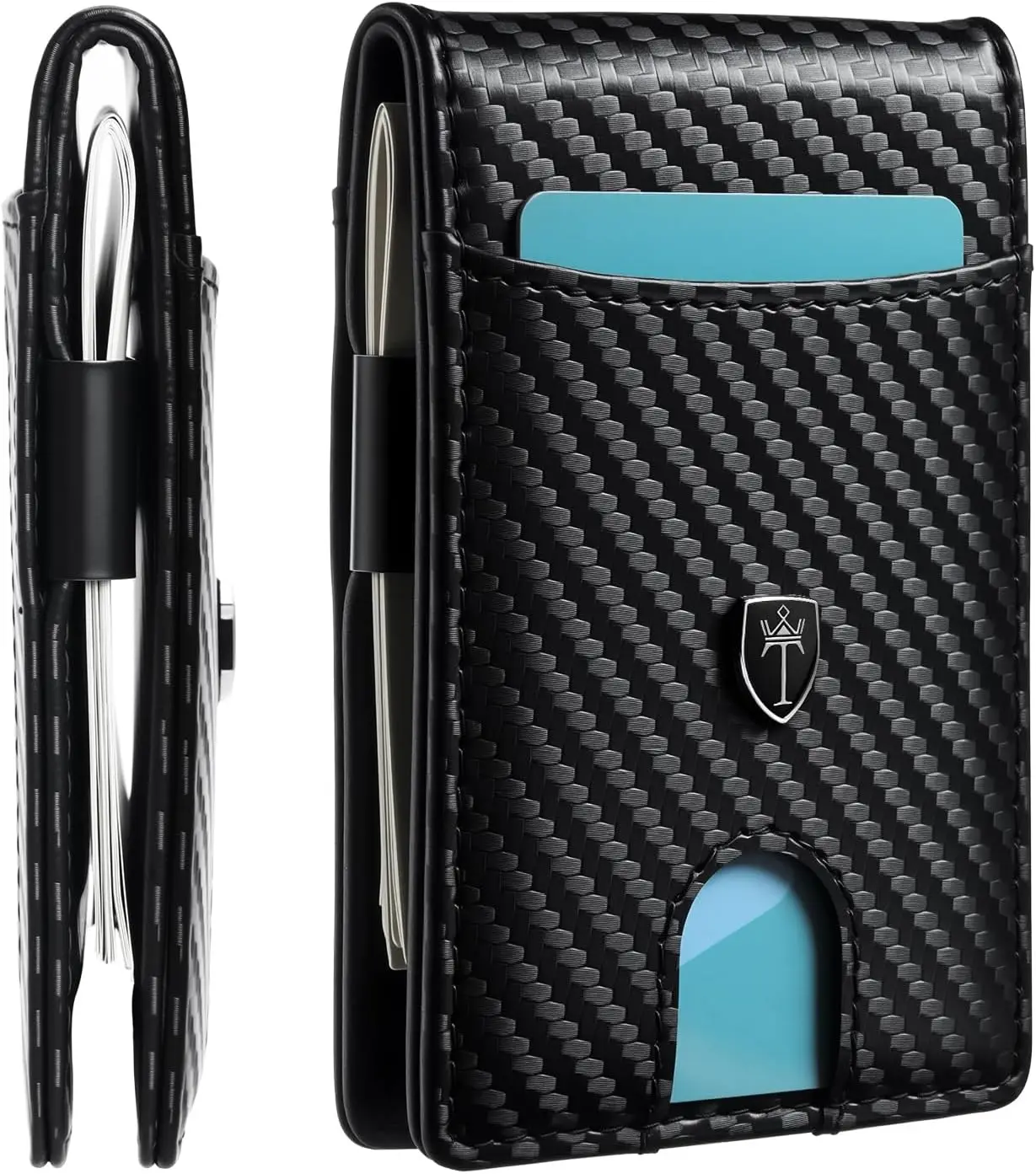 

Мужской тонкий кошелек с RFID-защитой для переднего кармана, минималистичный дизайн с зажимом для денег