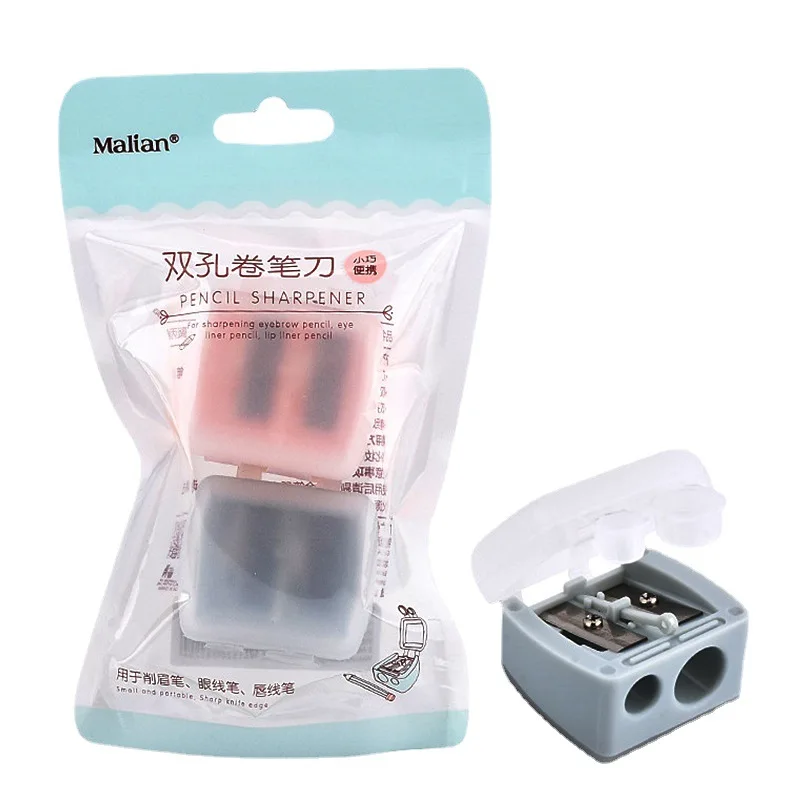 Double Hole Makeup Pencil Sharpener Stationery Knife Eyebrow Eyeliner Pencil Cutting Variety Pen Sharpening Office School Supply image 3