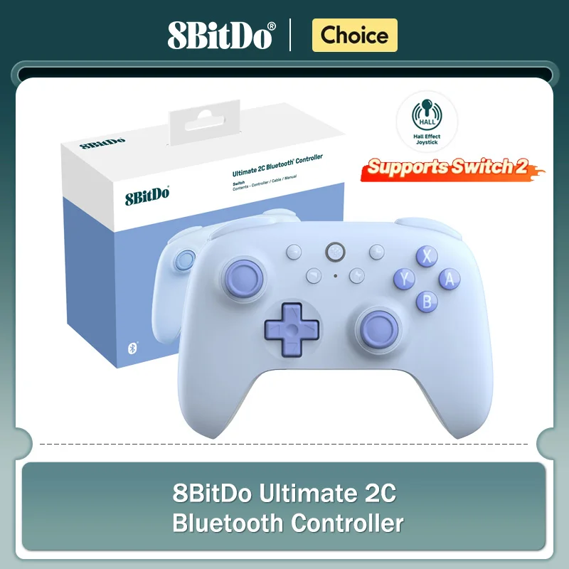 Controller Bluetooth 8BitDo Ultimate 2C per Nintendo Switch 2.1 Gamepad Joystick con controllo del movimento a 6 assi e vibrazione rumble