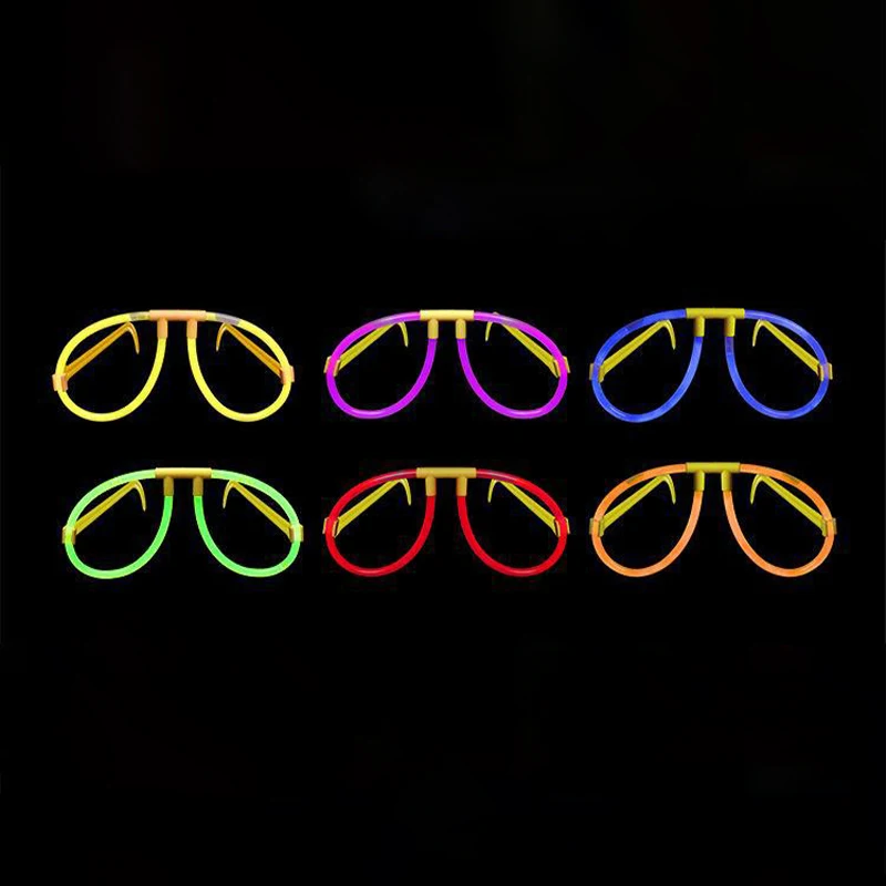 DIY Luminous Eye Glasses Fluorescent Wear Glow Stick Neon Party Gift Adult Kids Birthday Wedding Bar Carnival