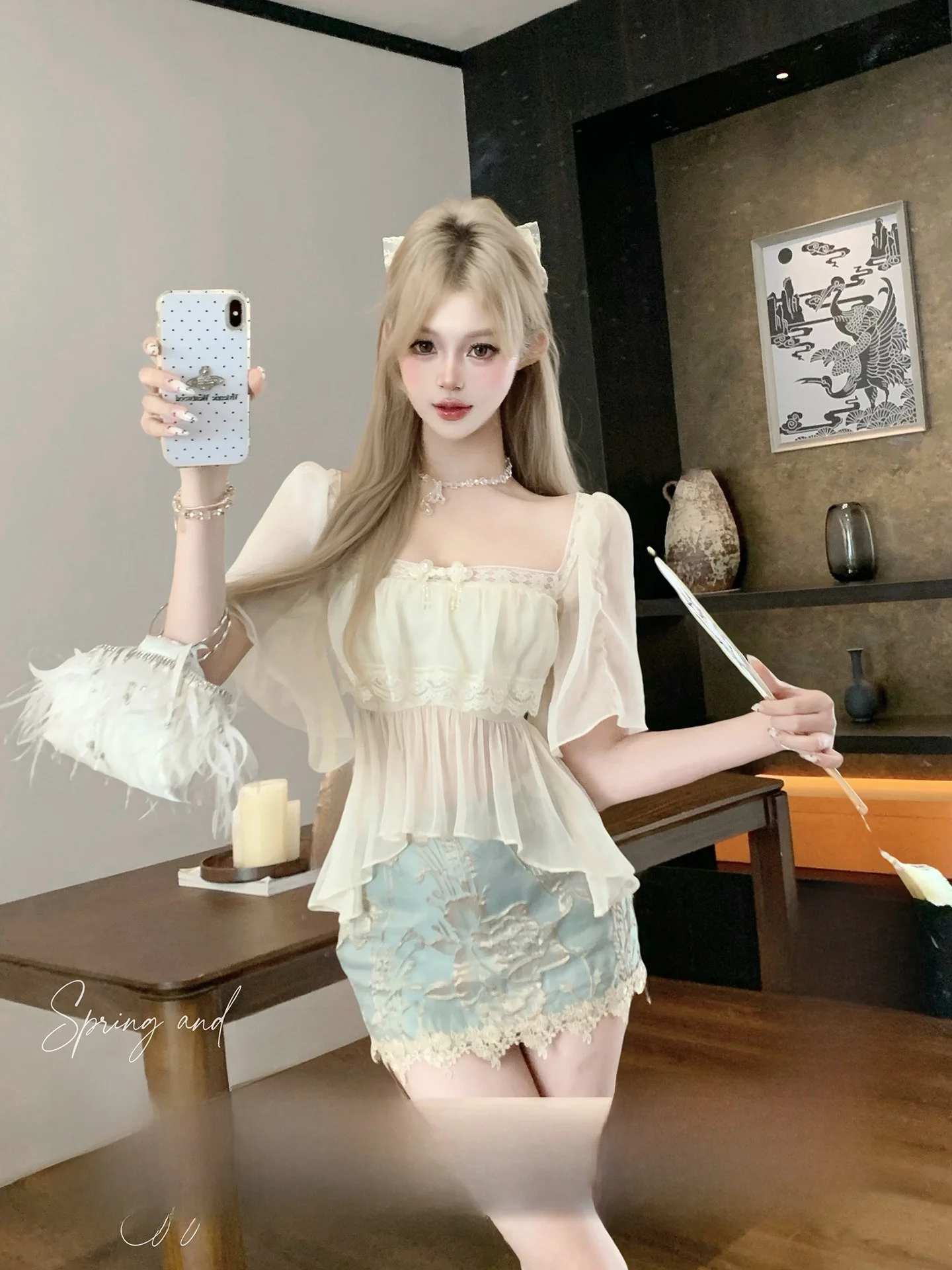 

Joykiki Ele Splicing Heavy Work Ne Design Top Set для женщин Китайский Sle Полиэстер Хлопок ort Sve Ciwalk Outfit