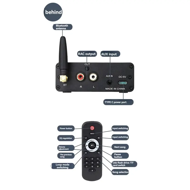 Y45A-Digital HIFI Bluetooth Amplifier Module ES9023 Decoding And Playback High-Power Digital Amplifier