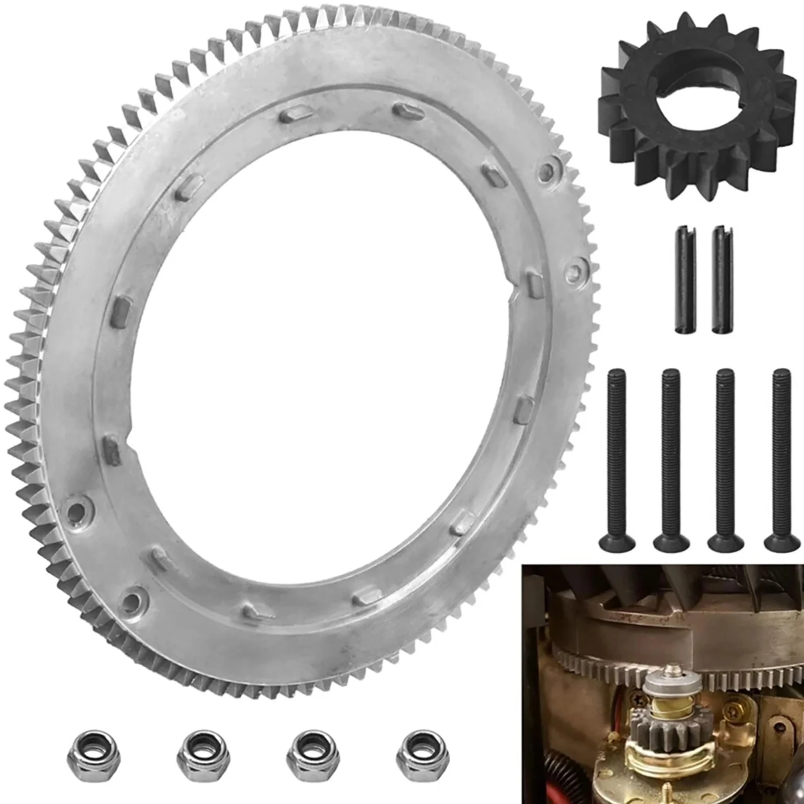 1 Set For Briggs & Stratton 696537 Flywheel Ring Gear Kit For Briggs & Stratton 19K400 19E400 28A707-0112-01 Engines Accessories