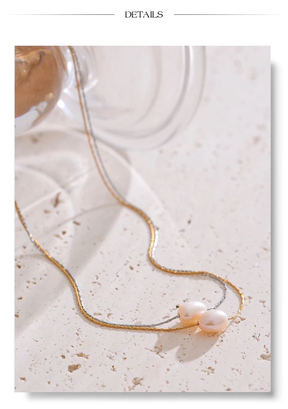 Yhpup Basic Style Schmuck Natürlicher Süßwasserperlen-Anhänger Mode-Halskette Beliebter Edelstahl Schicker wasserdichter Schmuck Geschenk – Detail 6