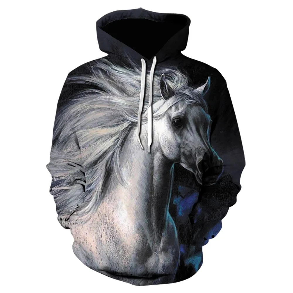 Autumn new Kids Hoodies Sweatshirt 3D Horse Animal Pattern Pullover Fashion Casual Men/Women Hoodie Sweatshirt Men coat