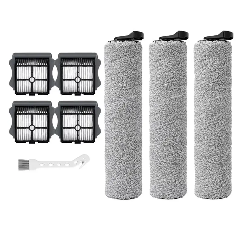 

Новые запасные части для беспроводной моющей пылесос-швабры A59P (для влажной и сухой уборки пола), 8 шт.: сменные роликовые щетки и фильтры для Tineco iFloor 3.