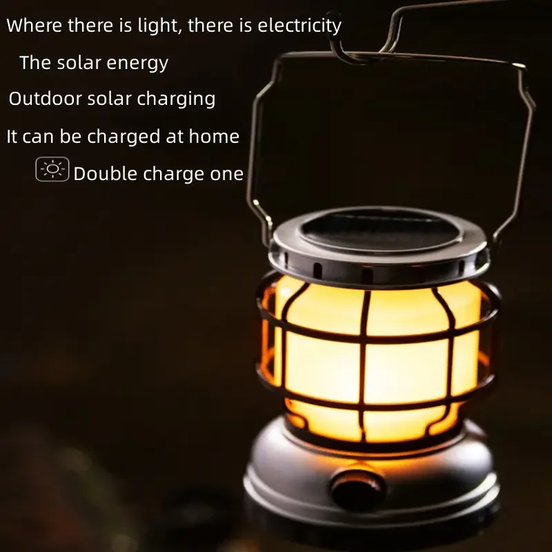 

Hanging Long Battery Life Outdoor Camping Light, Solar Charging Light Tent Light