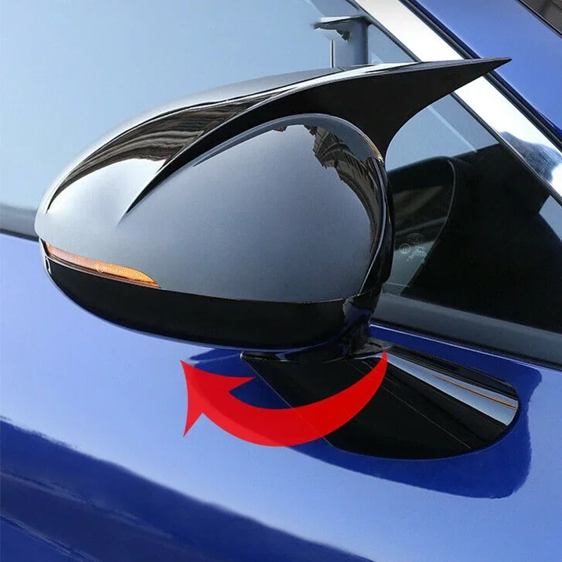 For KIA K5 Optima 2020-2021 – ABS Rearview Side Mirror Cover Cap, Exterior Door Housing Shell Trim Adhesive Sticker