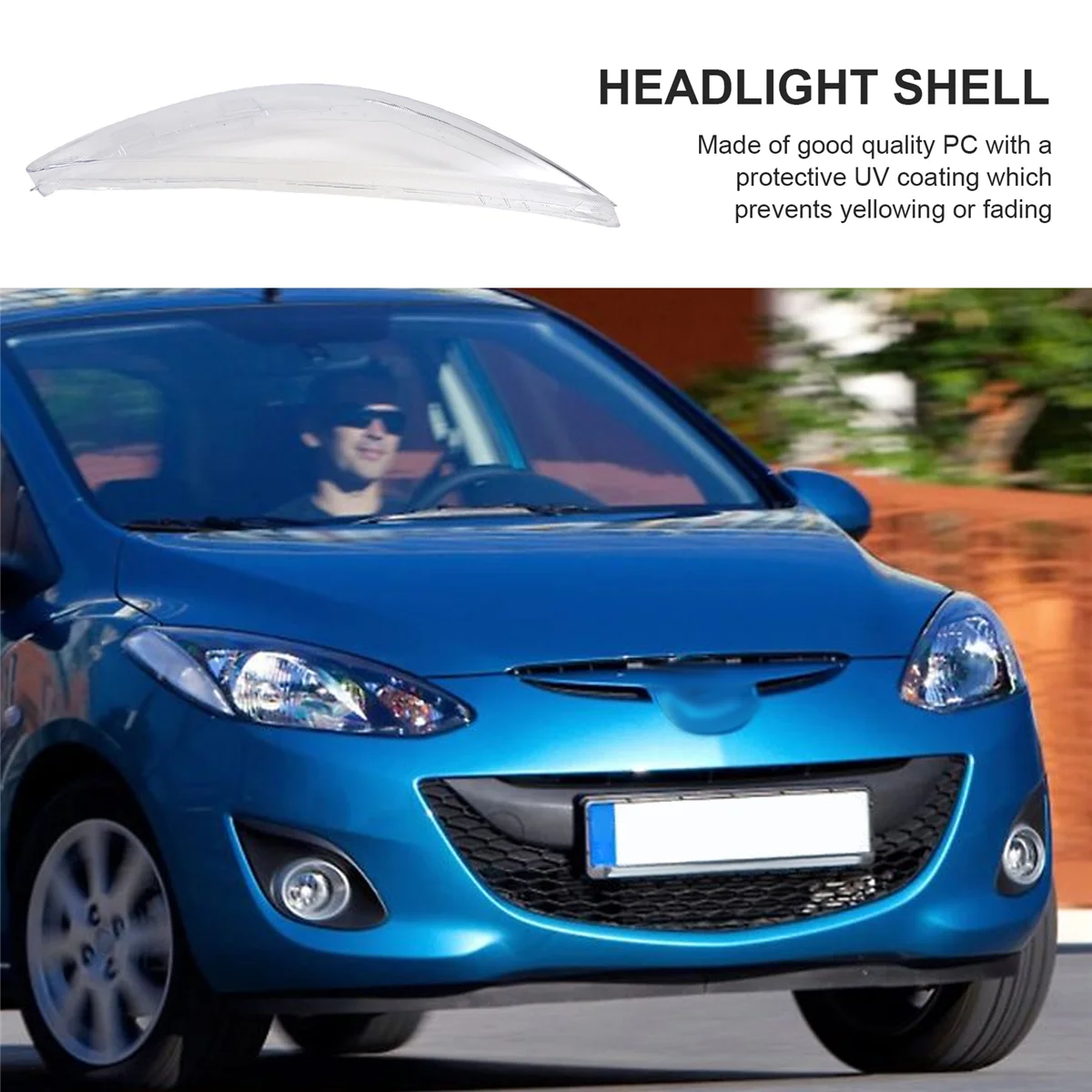 Чехол для правой фары автомобиля, прозрачная крышка для лампы, стеклянная крышка для фары, крышка для объектива фары для Mazda 2 2007-2012