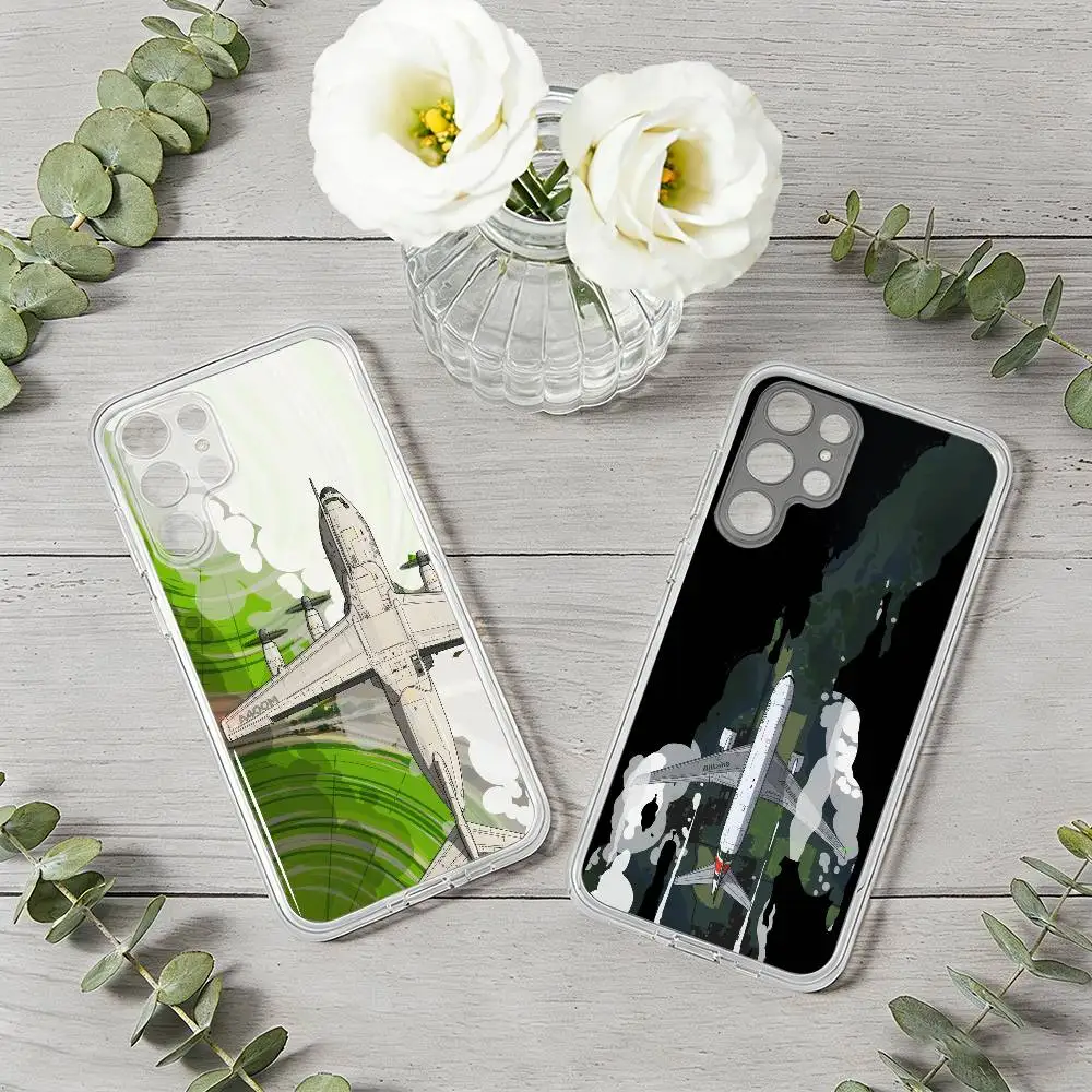 

Aircraft Art Phone Case For Samsung S26, S25,S24,S21,S22,S23,S30,Ultra,Plus,5G,Transparent Cover