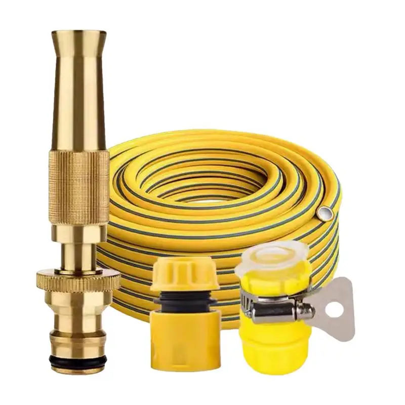 

Adjustable Copper Nozzle High-Pressure Car Hose Nozzle Direct Spray Sprinkler Quick Connector Hose For Outdoor Watering Car Wash