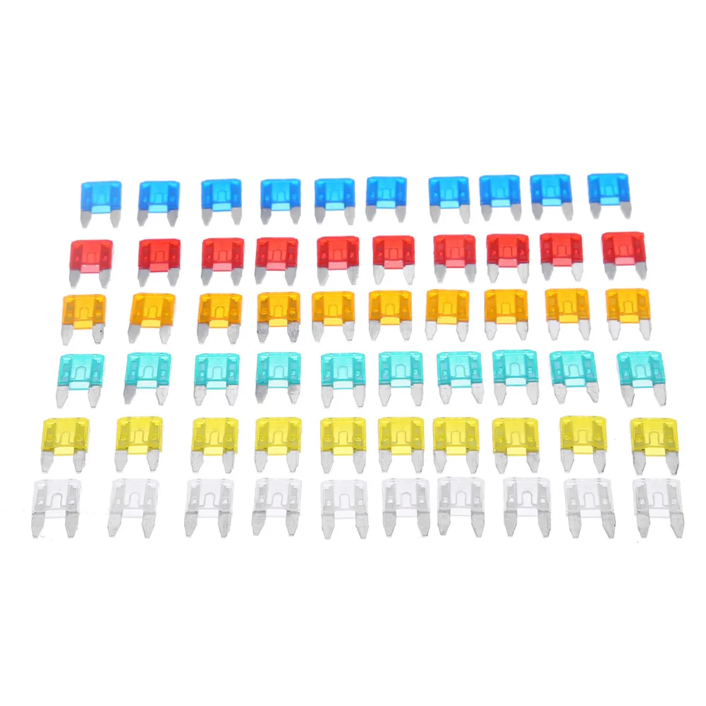 300-60pcs Auto Car Truck Mini Fuse Blade 5A 10A 15A 20A 25A 30A Mixed Kit Fuse Set Fuse Replacement Truck Refitted Car Blade