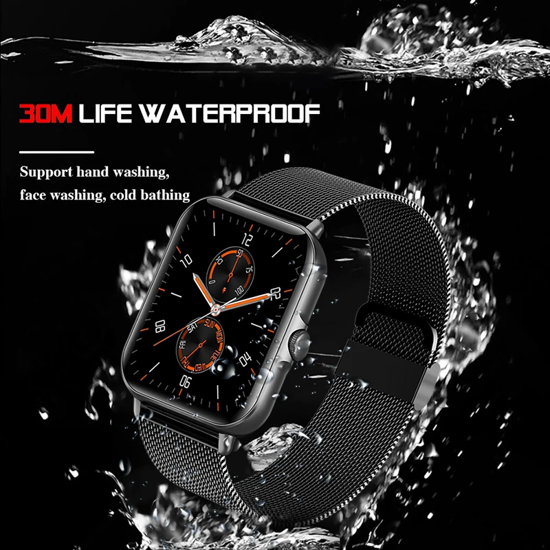 LIGE-Relógio inteligente para homens e mulheres, Bluetooth Answer Call, Full Touch Dial Call, Rastreador de fitness, IP67 à prova d\'água, caixa, novo