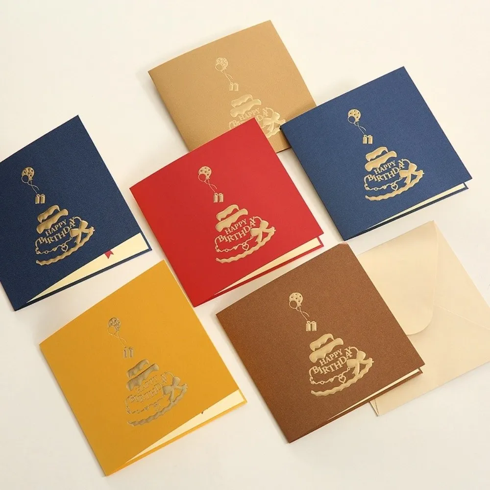 3D 3D Pop Up Card Foldable Handmade Miniatures LED Greeting Card Interactive Pop Up Mechanism Happy Birthday Card Birthday Party