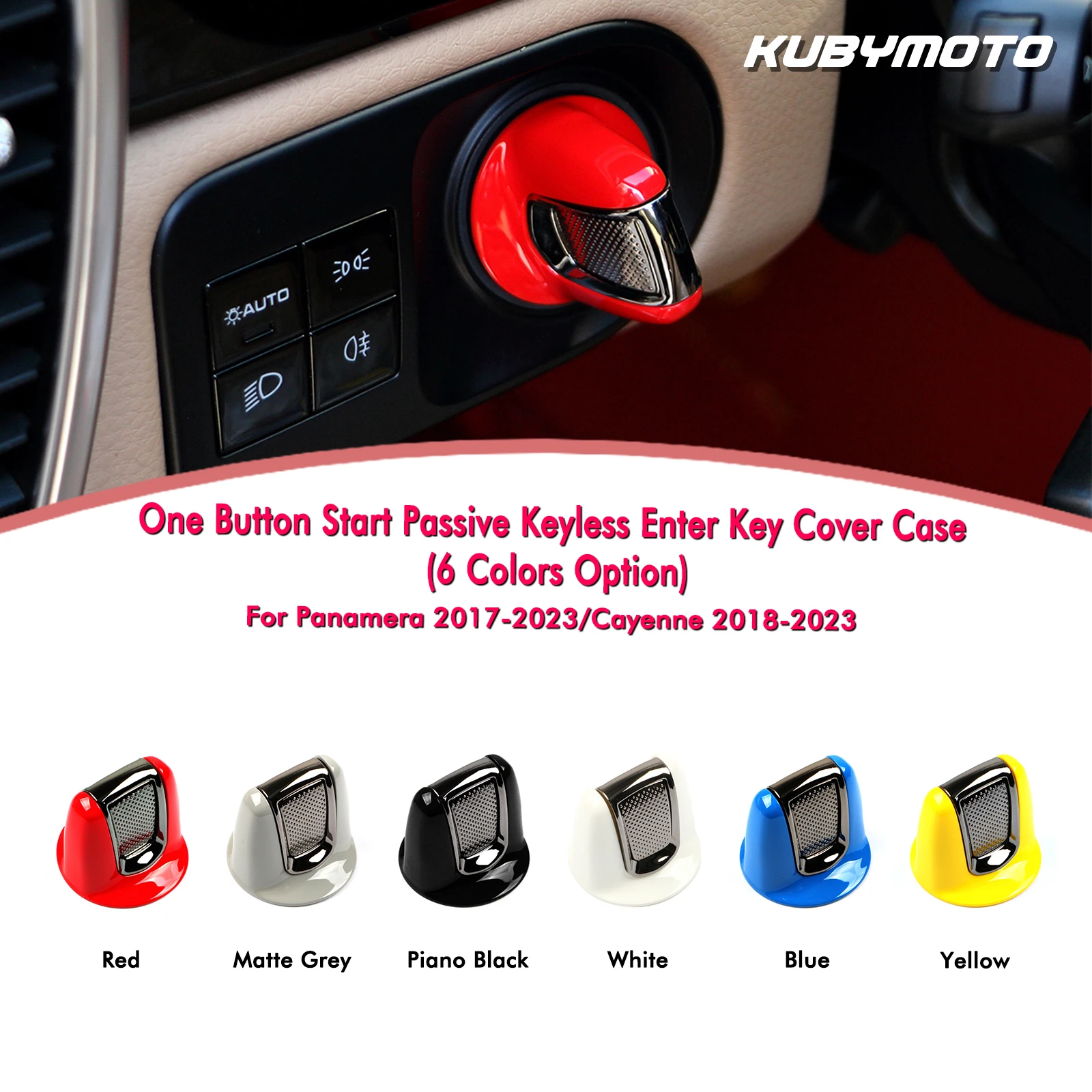 

Car Interior One Button Start Bracket Key Cover Trim For Porsche Panamera 2017-2023 Cayenne 2018-2023