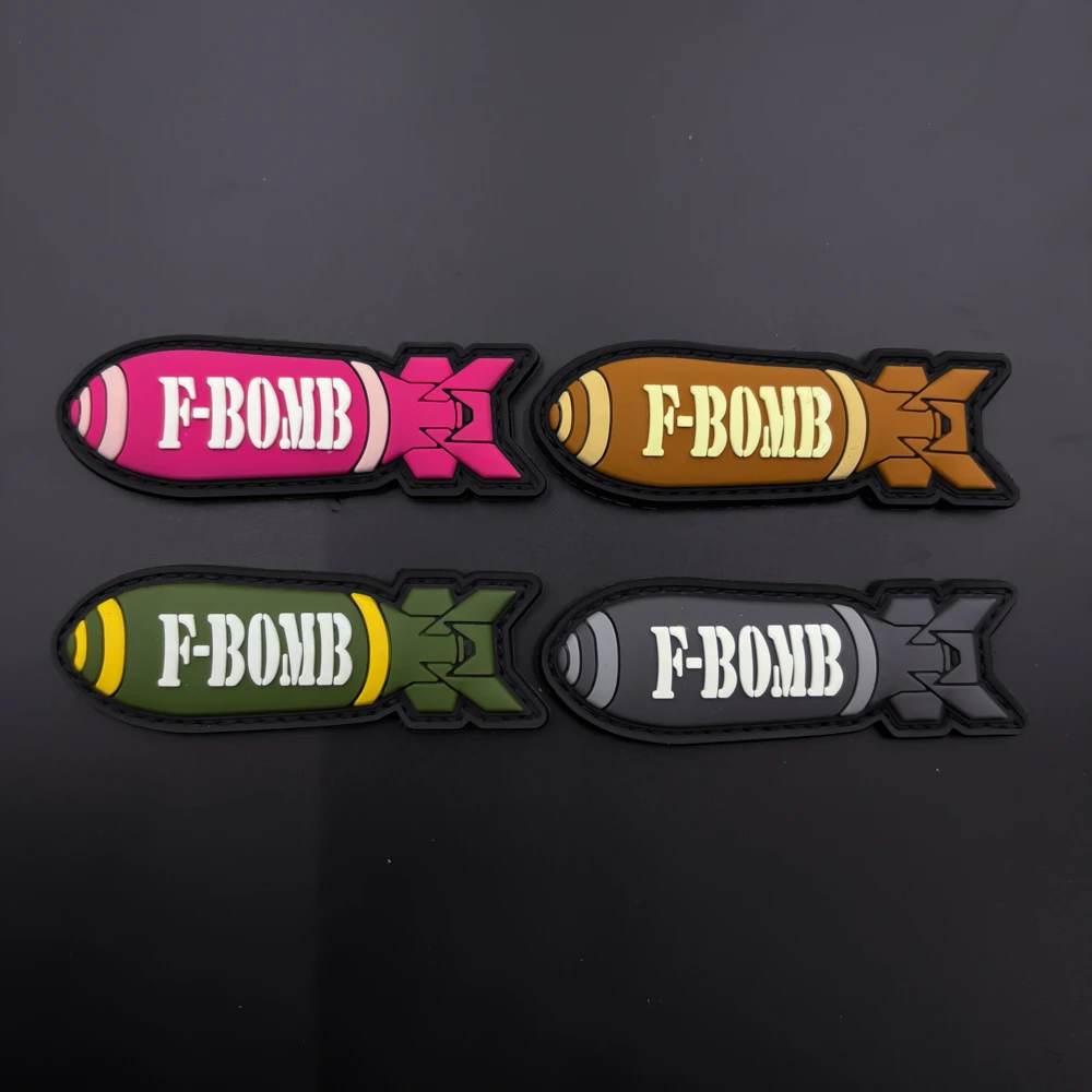 Parche táctico de PVC 3D con forma de torpedo, luminoso en la oscuridad, con velcro, para mochila, insignia de moral, parche de PVC para chaqueta, brazalete de PVC, brazalete desmontable de goma suave tridimensional, brazalete de PVC impermeable y resiste