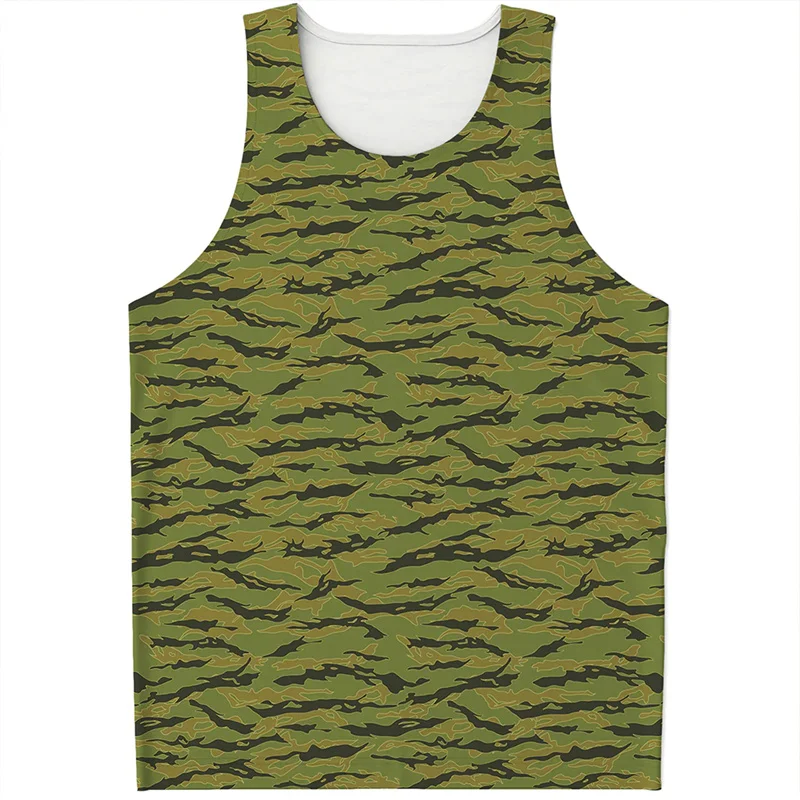 Fashion Camouflage Tank Top For Men Summer 3D Printed Camo Oversized Vest Sports Fitness Quick Dry Sleeveless T-Shirt Tops