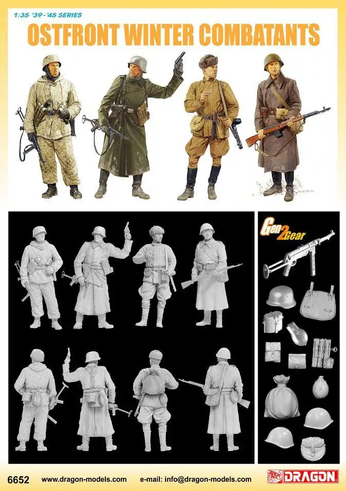 DRAGON 1/35 6652 Eastern Front German & Russia 1942-43 Winter Combat Model Kit