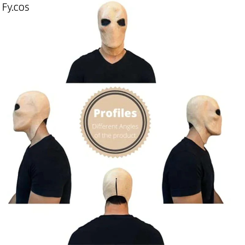 Masque d'Horreur pour Homme sans Visage, Effrayant, Casque en Latex, Couvre-Tête d'Alien Effrayant, Cosplay de Carnaval, Costume d'Halloween pour Adulte