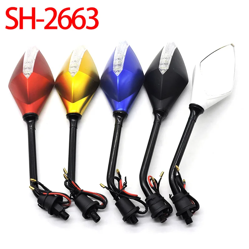 

Зеркало заднего вида для мотоцикла с лампой, модифицированное женское зеркало заднего вида для электромобиля, вспомогательное зеркало заднего вида, модифицированный железный стержень